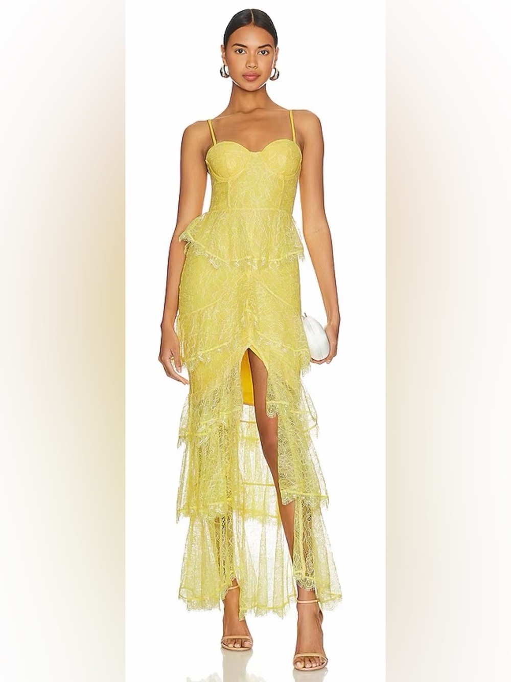 Majorelle Zelda Fitz Yellow Lace Gown XS NWT